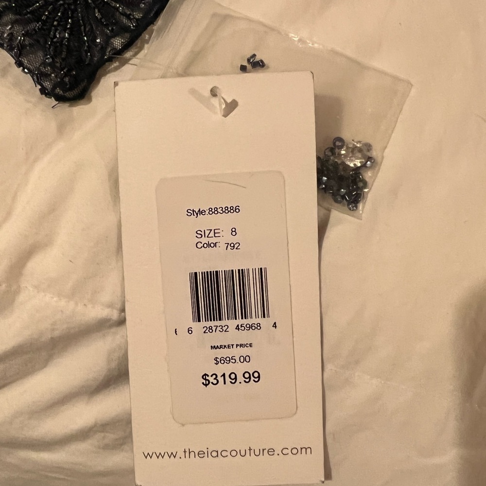 THEIA Beaded Flounce Hem MIdi Dress - Picture 5 of 8